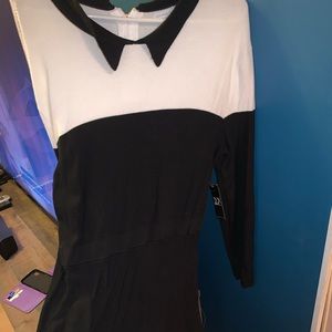 Black & white sweater dress